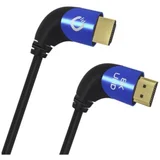 HDMI priključni kabel HDMI-A vtič\, HDMI-A vtič 2.00 m črna D1C42542 #####8K UHD\, 90° kotni levo\, trojno oklopljen HDMI kabel, (20432011)