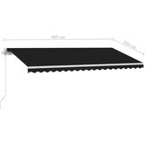  Samostojeća tenda na ručno uvlačenje 400 x 350 cm antracit | shoptok.hr
