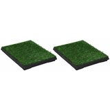  Toaleti za ljubimce s pladnjem i travom 2 kom zeleni 63x50x7 cm | shoptok.hr