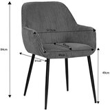 XORA naslanjač, kovina, tekstil črna, temno siva | Shoptok.si