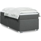 vidaXL Box spring postelja z vzmetnico temno siva 100x200 cm blago | Shoptok.si
