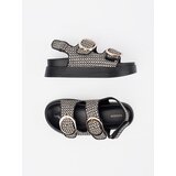 GOODIN Black and white checkered platform sandals | Shoptok.si