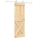  Klizna vrata Prirodna i bijela 70 x 210 cm Čvrsta borovina | shoptok.hr