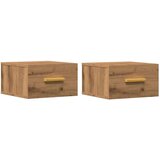  Zidni noćni ormarići 2 kom boja hrasta artisan 35 x 35 x 20 cm | shoptok.hr