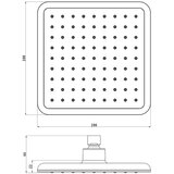 STIL Glava tuša 200 x 200 mm mat crna | shoptok.hr