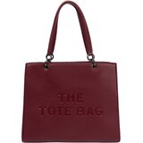 Shelvt Burgundy tote bag with embossed lettering Cijene