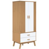  Ormar OLDEN bijelo-smeđi 76,5 x 53 x 172 cm od masivne borovine | shoptok.hr