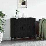 vidaXL Strani šal s shranjevanjem z vrati Črna 90 x 34 x 80 cm Konstruiran les Cene