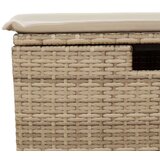  Vrtni tabure s jastukom bež 55 x 55 x 37 cm od poliratana | shoptok.hr