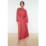 Trendyol Dark Pink Belted Judge Collar Woven Shirt Dress | shoptok.hr