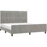  Posteljni okvir z vzglavjem svetlo siv 160x200 cm žamet, (20795044) | Shoptok.si