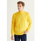 ALTINYILDIZ CLASSICS Men's Yellow Anti-Pilling Standard Fit Normal Cut Half Turtleneck Knitwear Sweater. Cene