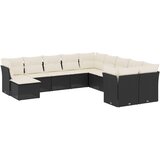  11-dijelni set vrtnih sofa od poliratana s jastucima crni | shoptok.hr