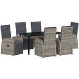  Set za vrt s jastučićima od 7 dijelova siva poli ratan | shoptok.hr