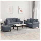 vidaXL 3-dijelni set sofa s jastucima tamnosivi baršunasti | shoptok.hr