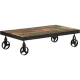 vidaXL Klubska mizica s kolesi trden predelan les 100x55x26 cm | Shoptok.si