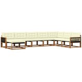 vidaXL Zunanja garnitura za sedenje z blazino 8 pcs Naravna in smetana, (5000273015) | Shoptok.si