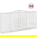 vidaXL Obokane gabion košare 8 kosov 400x50x180/200cm pocinkano železo, (21000604) Cene