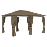  Vrtni šator sa zavjesama 4 x 3 m smeđe-sivi 180 g/m² | shoptok.hr