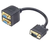 spliter GEMBIRD 1 to 2 VGA, 2xHD15F, 1xHD15M, 0,2m, black, CC-VGAX2-20CM