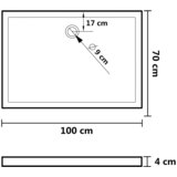  Pravokutna ABS tuš-kada bijela 70 x 100 cm | shoptok.hr