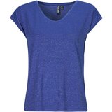Pieces Majice s kratkimi rokavi PCBILLO TEE LUREX STRIPES Modra | Shoptok.si