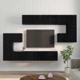  Set TV komoda s policom Zidne Ostalo s pohranom s vratima 10 pcs Crni hrast 180 x 30 x 90.5 cm | shoptok.hr