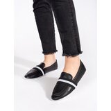 Shelvt Black elegant slip-on ballerinas Cene