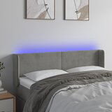 vidaXL LED posteljno vzglavje svetlo sivo 147x16x78/88 cm žamet Cene