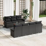 vidaXL set vrtnih sofa s jastučićima crni poliratan akacija Cijene