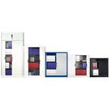 C+P Omara z rolojem, vodoravne žaluzije, VxŠxG 1980 x 1000 x 420 mm, 4 police, 5 prostorov za mape, svetlo siva | Shoptok.si