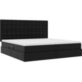 Krevet s od storage s uzglavljem Crna 200 x 200 cm Lažna koža | Eponuda.ba