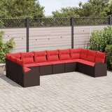  Set sofe s jastukom 10 pcs Smeđa poliratan | shoptok.hr