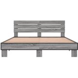  Okvir za krevet boja hrasta 150x200cm konstruirano drvo i metal Siva 150 x 200 cm | shoptok.hr