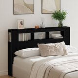 vidaXL LED naslon za glavu Crni hrast Konstruirano drvo 160 x 18,5 x 45 cm | shoptok.hr