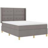 Box Spring Postelja z Blazinjo in LED Taupe 140x200 cm Tkanina, (22048993) | Shoptok.si
