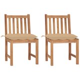 The Living Store Vrtni stoli 2 kosa z blazinami trdna tikovina - Vrtni Stol, (21475766) | Shoptok.si