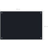 vidaXL Kuhinjska zaštita od prskanja crna 90 x 60 cm kaljeno staklo | shoptok.hr
