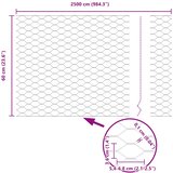 Heksagonalna ograda 0,6 x 25 m PVC Siva | shoptok.hr