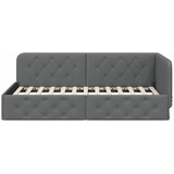  Kutni okvir kreveta Tamno siva 90 x 200 cm tkanina | shoptok.hr