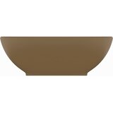  Luksuzni ovalni umivaonik mat krem 40 x 33 cm keramički | shoptok.hr