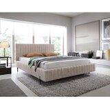 ELTAP Bež tapecirani bračni krevet s prostorom za odlaganje s podnicom 180x200 cm Plissa – | shoptok.hr