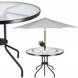 springos stakleni okrugli vrtni stol, crni 90 cm | shoptok.hr
