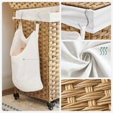 Songmics Koš za perilo 140 L, rjav ratan | Shoptok.si