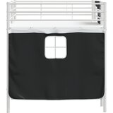  Krevet na kat za djecu s zavjesama Bijela i crna 107 x 200 cm | shoptok.hr