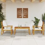 Maison Chic Seti vrtnega pohištva - Vrtna garnitura - Vrtni pohištvo set 3-delna z blazinami trden akacijev les, (21809601) | Shoptok.si