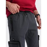 Ombre Men's JOGGER pants with stand-off and zippered cargo pockets - graphite | Shoptok.si