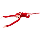 Plišana igračka majmun s bebom 90 cm - crvena | Shoptok.si