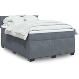 vidaXL Krevet s oprugama i madracem tamnosivi 140x190 cm baršunasti | shoptok.hr