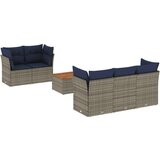  6-dijelni set vrtnih sofa od poliratana s jastucima sivi | shoptok.hr